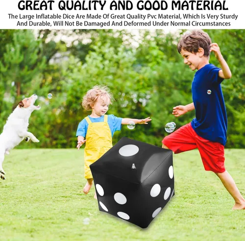 Vista 5 de Paquete de 3 dados inflables grandes jumbo gigantes para interiores y exteriores, juego de mesa Ludo, artículo para fiestas en la piscina