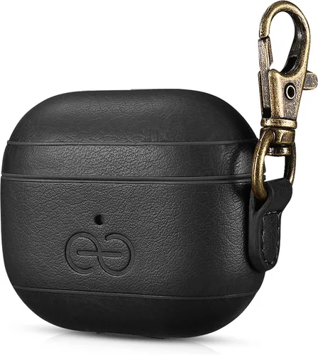 Vista 53 de Dreem Om - Funda para estuche con clip para llavero compatible con AirPods 1 y 2, funda de cuero vegano para Airpods para hombres y mujeres, Negro
