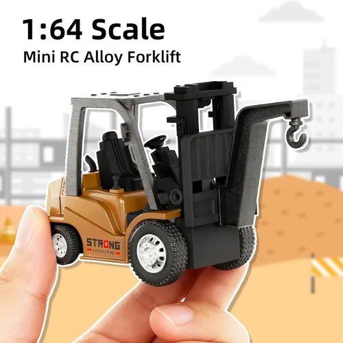 Vista 2 de cxjoigxi Mini carretilla elevadora RC, juguetes de camión carretilla elevadora 1/64 recargables, aplicación y control remoto, 2 en 1 transformable