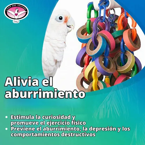 Vista 6 de Super Bird Creations SB1107 Bagel Cascade Bird juguete, tamaño grande, bagels recargables, 15 "x 4.5