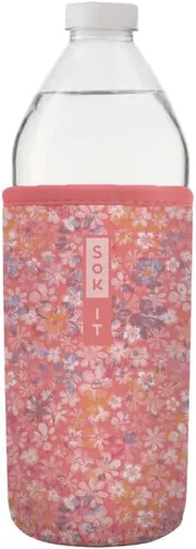 Vista 44 de Sok It BotlSok Funda para botella de agua con cubierta de neopreno aislante (Floral abstracto, se ajusta a CamelBak o Nalgene de 12 onzas)