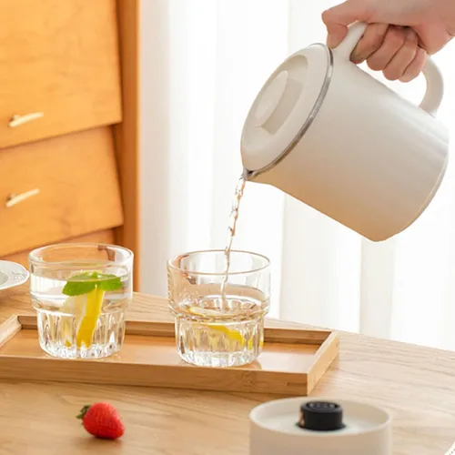 Vista 8 de CCYLEZ Hervidor eléctrico portátil de 20.3 fl oz, hervidor de viaje plegable de acero inoxidable, espumador de leche, cafetera con control