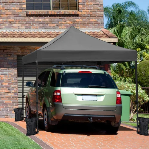 Vista 3 de Yaheetech - Tienda de campaña, toldo comercial instantáneo de alta resistencia, toldo ajustable impermeable 500D con bolsa de transporte con ruedas