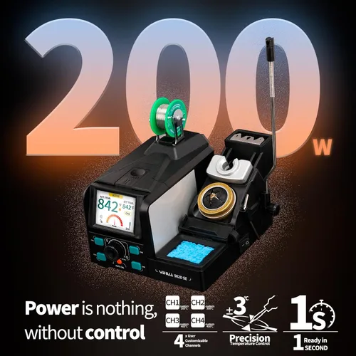 Vista 4 de YIHUA 982D SE 200W Kit de estación de soldadura con calibración automática