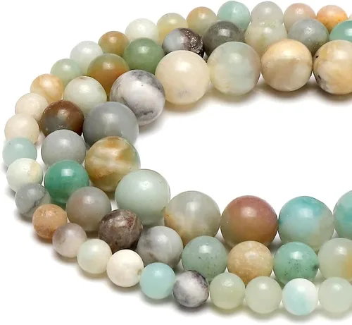 Vista 50 de Cuentas redondas africanas de turquesa natural de 4 mm para hacer joyas, piedras preciosas naturales, hebra semipreciosa, 15 pulgadas