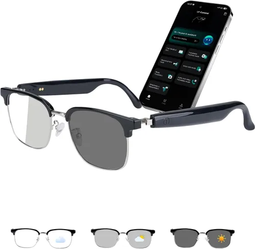 Vista 9 de Gafas inteligentes Bluetooth con traducción AI, gafas de audio de Claro-IA