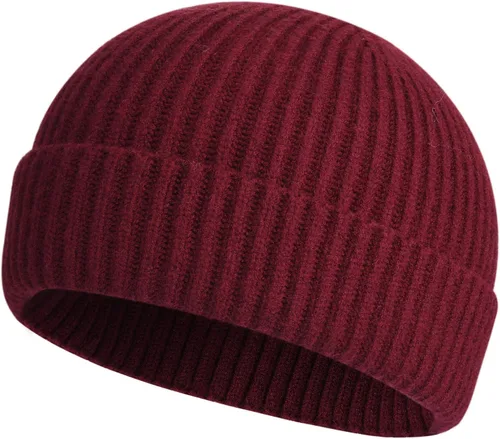 Vista 58 de ROYBENS Swag Wool Knit Cuff Short Fisherman Beanie for Men Women Winter Hat 1 albaricoque