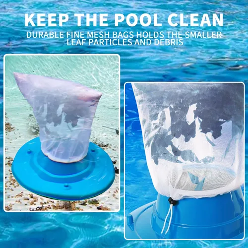 Vista 6 de Paquete de 6 bolsas de filtro de malla fina de 24 x 16 pulgadas para aspiradores de hojas, bolsa de repuesto de red para aspiradora de piscina