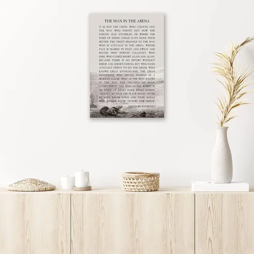 Vista 5 de Póster de Theodore Roosevelt de The Man In The Arena, arte de pared motivacional para sala de estar, fotos con cita espiritual, decoración enmarcada