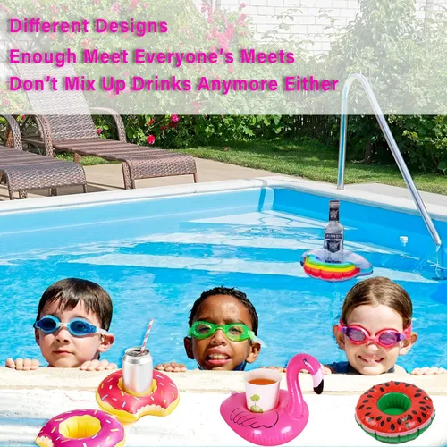 Vista 8 de LanMa Inflatable Drink Holders Bulk Pool Drink Floats Cup Holder for Swimming Pool Party 120 unidades.
