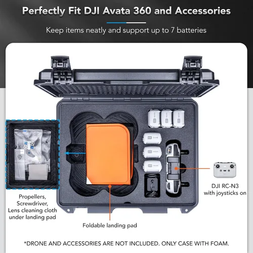 Vista 3 de Lykus Titan AT300 - Carcasa rígida impermeable para DJI Avata 360 y RC2/RC-N3