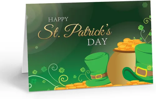 Vista 12 de Stonehouse Collection Surtido de tarjetas de felicitación del día de San Patricio, tarjetas irlandesas de la suerte, trébol, duende, decoraciones