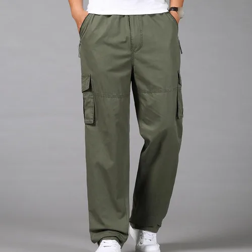 Vista 2 de JEShifangjiusu Pantalones cargo de trabajo para hombre, pantalones deportivos de ajuste relajado, pantalones deportivos para correr, pantalones