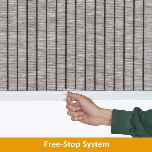 Vista 3 de Persilux Persianas enrollables con cenefas de filtro de luz de tamaño personalizado, con aspecto de bambú, sin cables, para ventanas, persianas