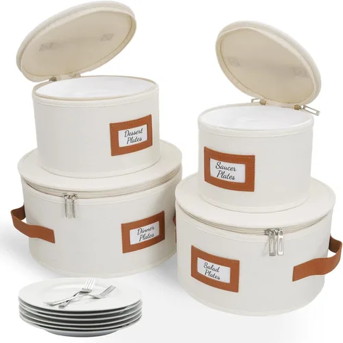 Vista 34 de HOMELUX THEORY 8 piezas de contenedores de almacenamiento de porcelana de carcasa dura, almacenamiento de tazas, copas de vino, utensilios