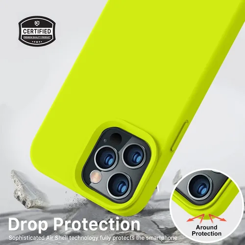 Vista 5 de Vooii Funda compatible con iPhone 12/12 Pro, silicona líquida de grado de piel de bebé, cuerpo completo, carcasa protectora delgada con bordes