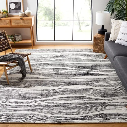 Vista 10 de SAFAVIEH Metro Collection - Alfombra decorativa de 2 x 3 pies, azul y marfil, diseño transicional, ideal para áreas de alto tráfico en pasillo, baño