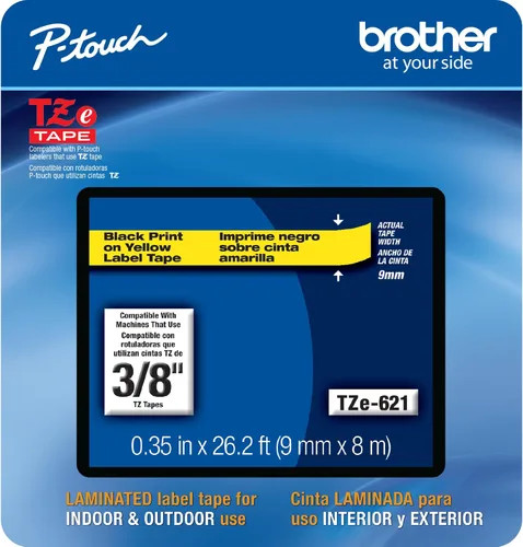 Vista 36 de Cinta laminada Brother Negro sobre Transparente, 6 mm (Tze111)