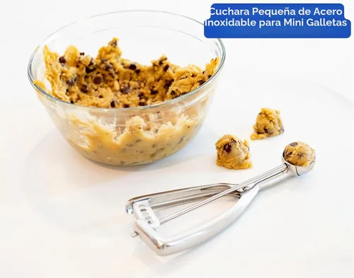 Vista 5 de Jenaluca Cuchara pequeña - Mini cuchara para galletas y pala de bola de melón - Volumen de 2 cucharaditas - Cuchara de acero inoxidable #100