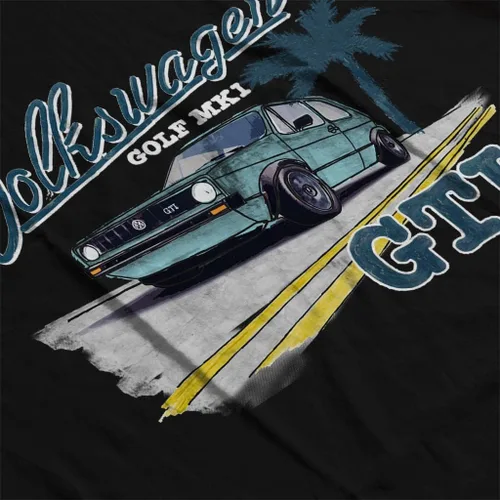 Vista 5 de Volkswagen Golf MK1 GT1 On The Open Road White Retro Text Sudadera con capucha para hombre