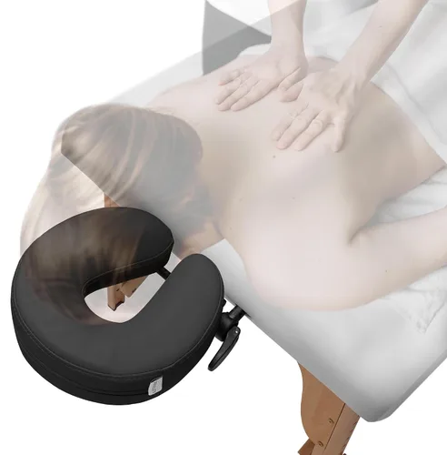 Vista 5 de Saloniture Mesa De Masaje Ajustable Cuna De Cara Y Almohada 3" Espuma - Negro
