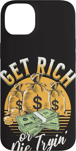 Vista 15 de Funda de dinero millonario para iPhone 12/12 Pro Get Rich or Die Trying Cash Hustle