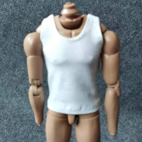 Vista 5 de Camiseta a escala personalizada de 1/6, chaleco sin mangas, para figura de acción masculina y femenina de 12 pulgadas, juguete de muñeca