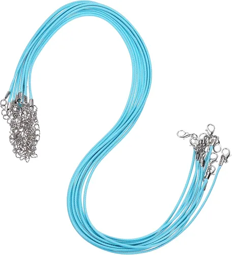Vista 118 de MECCANIXITY 10 cordones de collar encerado de 18 pulgadas, cadena de collar a granel con cierre de 0.059 in de cuerda de cuero encerado para hacer