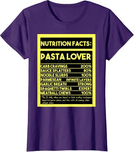Vista 12 de Pasta Lover Nutrition Facts: The Ultimate Carb Connoisseur's T-Shirt Negro