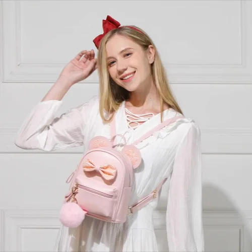 Vista 5 de Mochila de hombro con purpurina para niños pequeños, mini mochila de viaje de moda para adolescentes, niñas y mujeres, Rosado, talla única, Viajar
