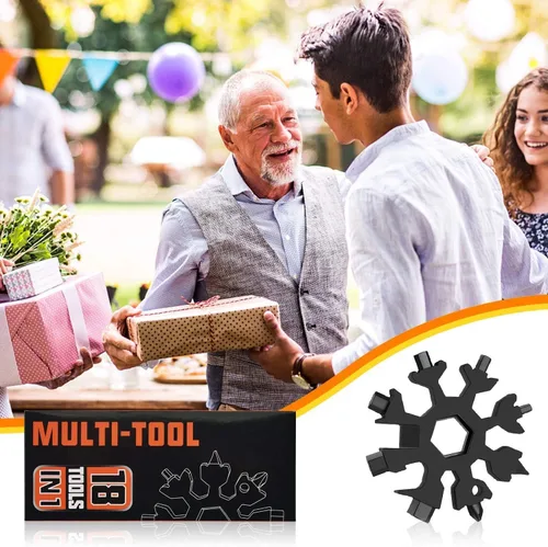 Vista 2 de Regalos de Navidad multiherramienta 18 en 1 con copos de nieve para hombres, paquete de 2 herramientas múltiples para papá de parte de hija hijo