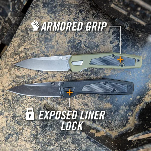 Vista 6 de Gerber Gear Fuse - Cuchillo de bolsillo, hoja de borde plano de 3.3 pulgadas, color negro