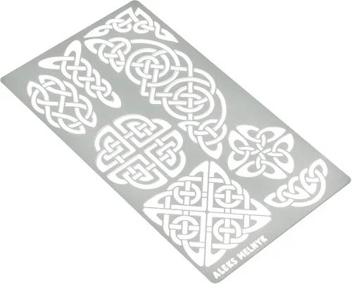 Vista 5 de Aleks Melnyk No.37 Metal Journal Stencils, Pyrography Celtic Patterns, Nudo celta, Plantillas vikingas, Plantillas de leña, Tallado de madera