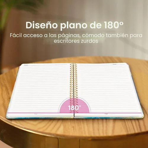 Vista 4 de Taja Cuaderno de Diario en Espiral con Líneas para Mujeres, A5 Lindo Cuaderno de Tapa Dura con Rayas Universitarias para Trabajo y Toma de Notas