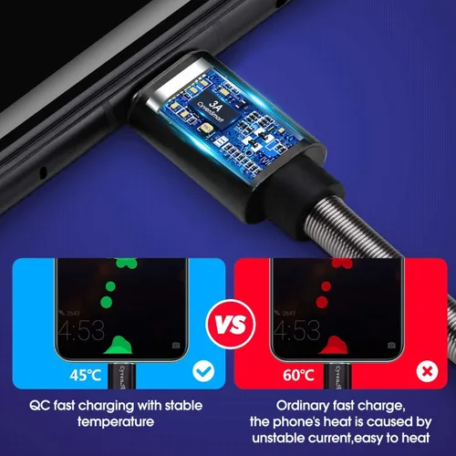Vista 4 de [Paquete de 5 de 1 pie] Compatible con Samsung Galaxy S9 S10 S8 Plus Cable Cargador (Carga Rápida 3A), Cable Cargador TPE USB C Tipo C, USB A a Tipo