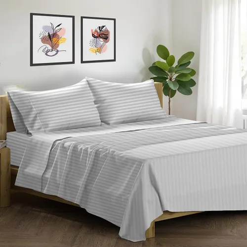 Vista 33 de XOOX Linen Juego de 4 fundas de almohada de algodón egipcio, tamaño Queen, fundas de almohada de lujo de 1500 hilos de alto tamaño estándar