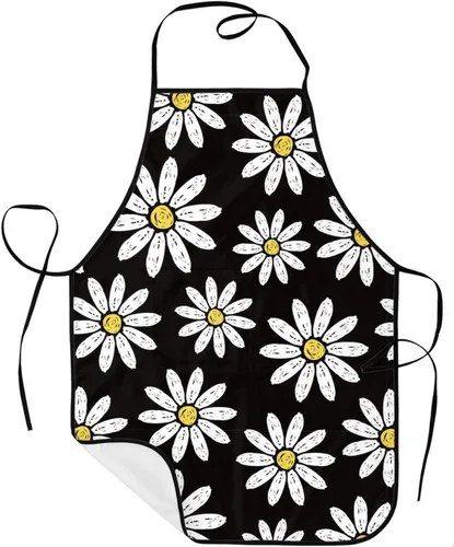 Vista 9 de Sigouyinei Delantales para mujeres con bolsillos, delantal para hombres, delantal adecuado para chefs camareros, técnicos de uñas para hornear