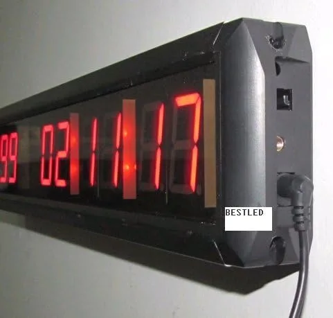 Vista 3 de Red Days - Reloj de cuenta regresiva de 10 dígitos, cuenta hasta 10000 días, horas, minutos, segundos, LED, grande, reloj de cuenta regresiva