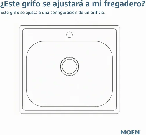 Vista 3 de Moen Chateau 7423 - Grifo de cocina estándar de arco bajo, cromado con un solo orificio