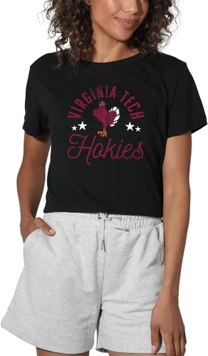 Vista 368 de Colección oficial de camisetas con diseño de mascota desgastada para mujer, color negro Grizzlies del estado de Adams