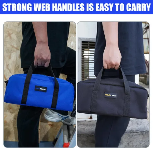 Vista 5 de MELOTOUGH Kit combinado de bolsa de herramientas utilitarias: incluye 2 bolsas organizadoras de herramientas medianas para electricista, fontanería