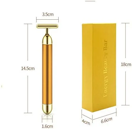 Vista 9 de Vv8oo Beauty Bar 24 K Golden Pulse Facial Masajeador de cara, Eléctrico en forma de T Masaje Herramientas de Levantamiento de Cara Anti-Arrugas Piel