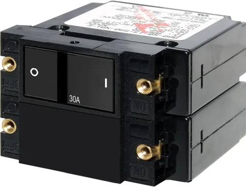 Vista 7 de Disyuntores basculantes de doble polo de Blue Sea Systems A-Series Flat Rocker