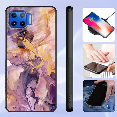 Vista 265 de Funda para Motorola Moto Edge 2022, cubierta trasera de vidrio templado con protector de pantalla, funda protectora a prueba de golpes para Motorola
