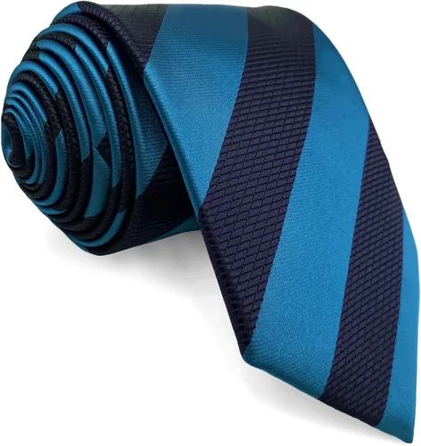 Vista 25 de S&W SHLAX&WING Corbata para hombres Lazos a rayas verde, amarillo y azul para trajes de negocios