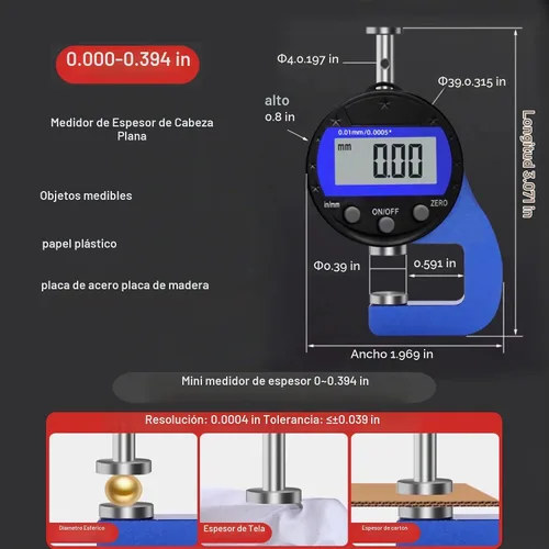 Vista 4 de Medidor de espesor digital Indicador de medición de espesor Indicador de espesor