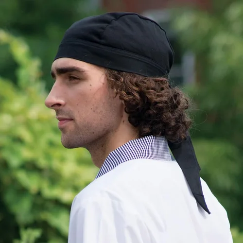 Vista 6 de Uncommon Threads Gorra de chef con espalda elástica y lazos
