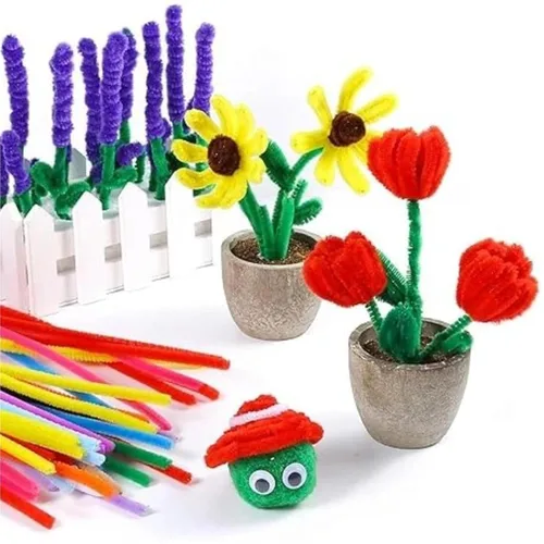 Vista 3 de Pipe Cleaners Chenille Pipe Cleaners 100-1500PCS Colorful Twist Color mixing