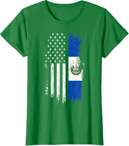 Vista 43 de Camiseta de la bandera de Estados Unidos salvadoreño - Camiseta de El Salvador USA