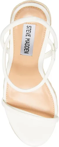 Vista 5 de Steve Madden Sandalias de tacón Udell para mujer, Cuero Blanco